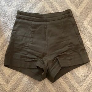 Super high waisted Dark Olive Shorts